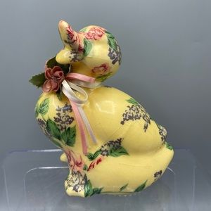 Porcelain Floral Spring Duck by Joan Baker Designs Quacking Duck Figure Easter